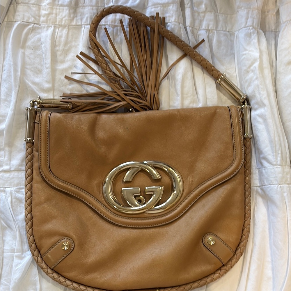 Gucci Tan Leather Shoulder Bag